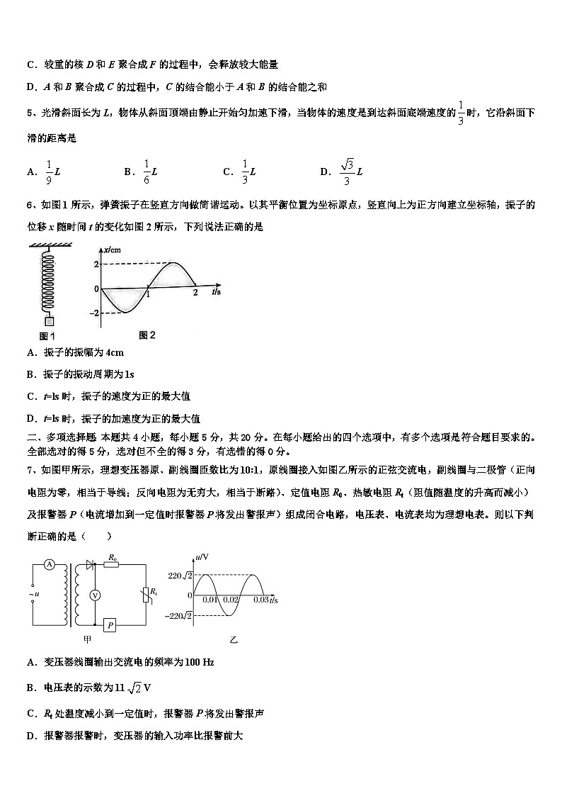 2026届安徽省合肥市肥东县新城高升学校高三第二次联考物理试卷含解析第2页