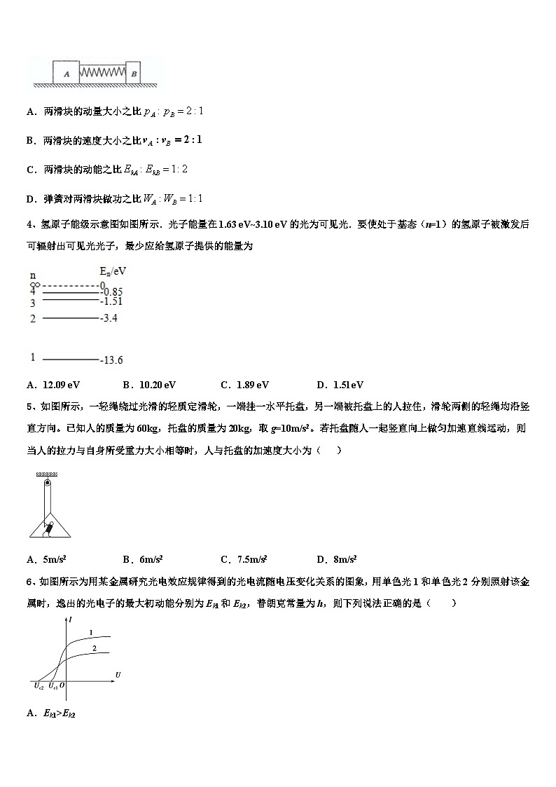 2026届北京市海淀区北方交大附中高考考前模拟物理试题含解析第2页