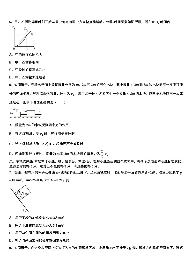 2026届北京市达标名校高三3月份第一次模拟考试物理试卷含解析第2页