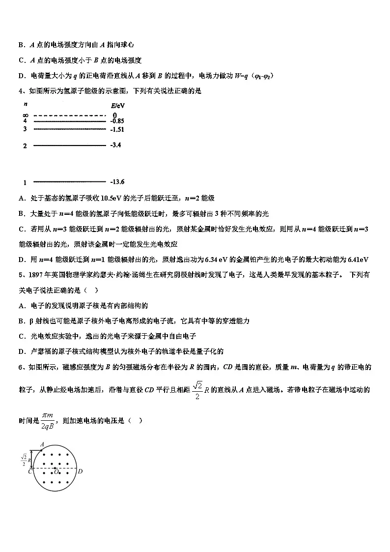2026届北京市东直门中学高三最后一卷物理试卷含解析第2页