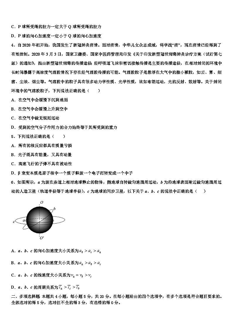 2026届北京市顺义一中高考仿真卷物理试卷含解析第2页