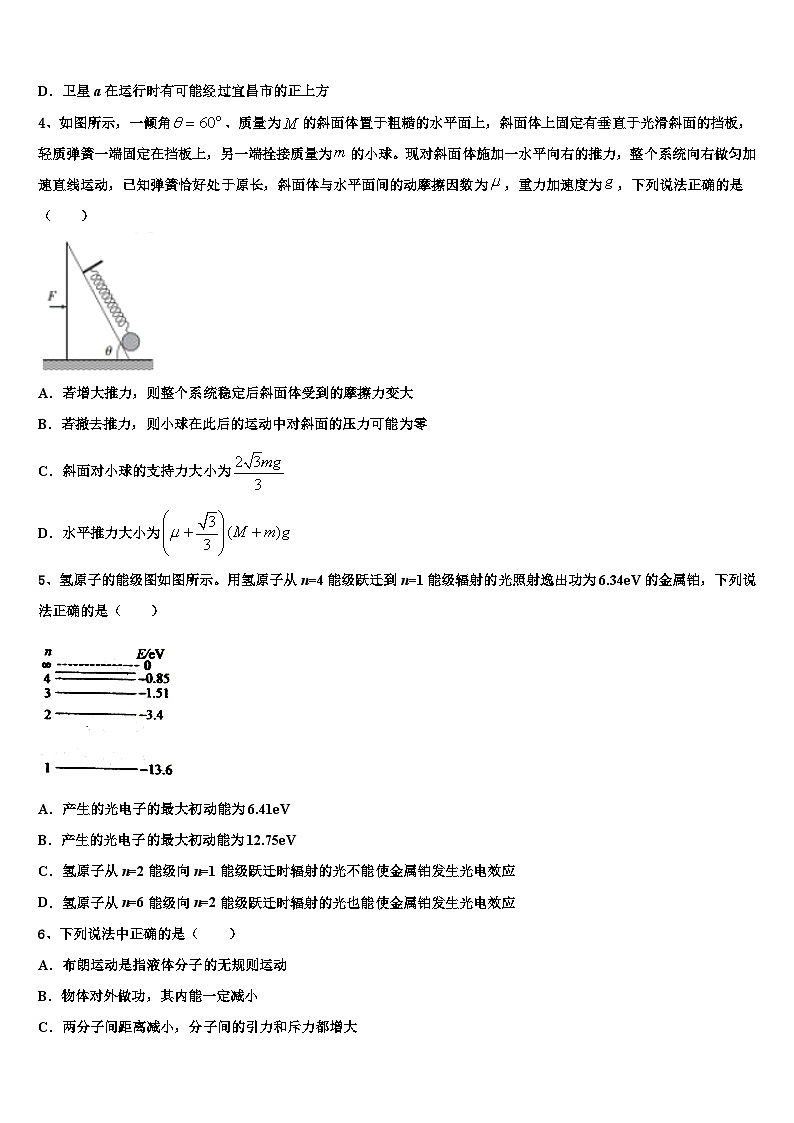 2026届北京市西城66中高考仿真模拟物理试卷含解析第2页