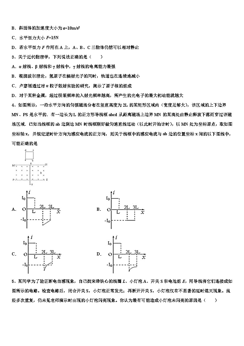 2026届北京市西城区41中高考考前模拟物理试题含解析第2页