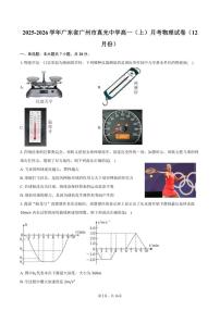 2025-2026学年广东省广州市真光中学高一（上）月考物理试卷（12月份）（有解析）