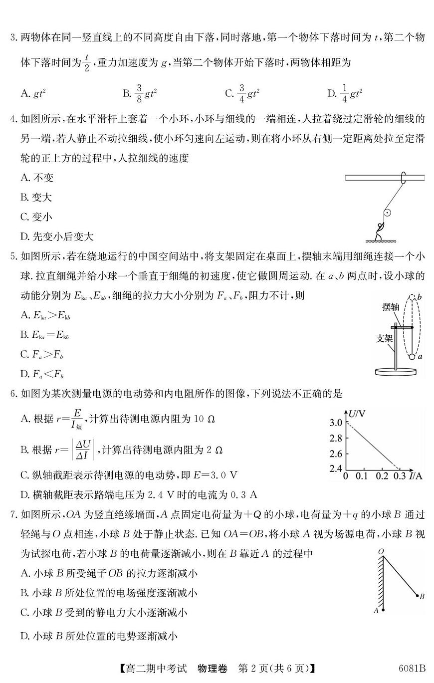 广西南宁市“4+N”联盟学校2025-2026学年高二上学期期中考试物理试卷（含答案）第2页