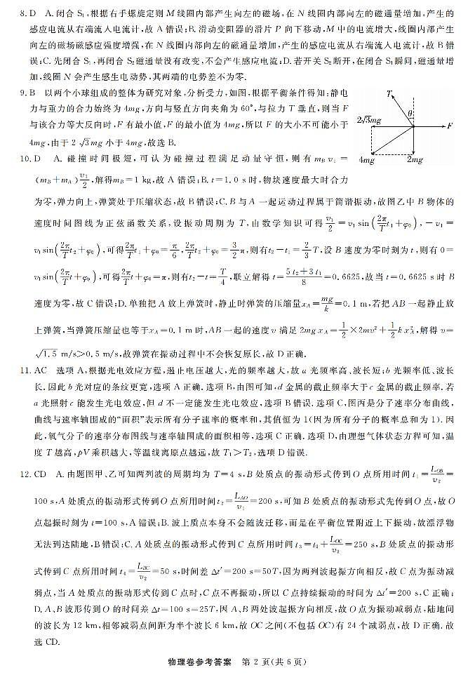 物理试题卷答案第2页