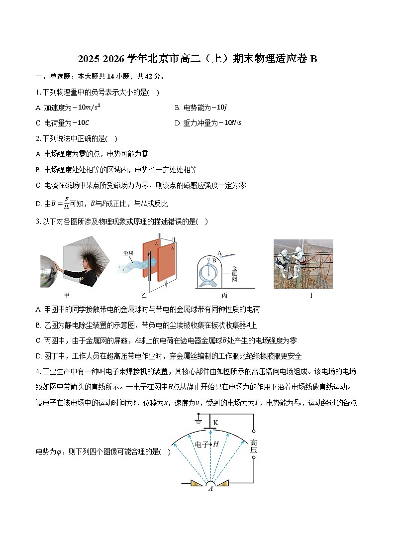 2025-2026学年北京市高二（上）期末物理适应卷B第1页