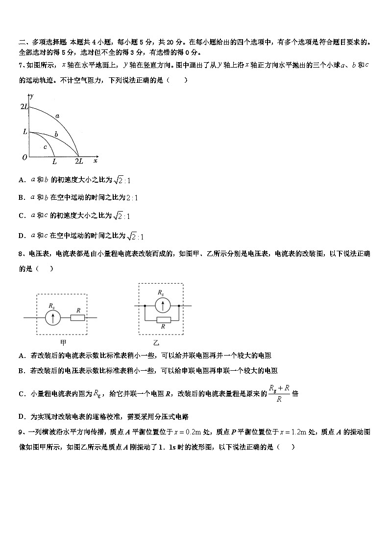 2026届白城市重点中学高考物理考前最后一卷预测卷含解析第3页
