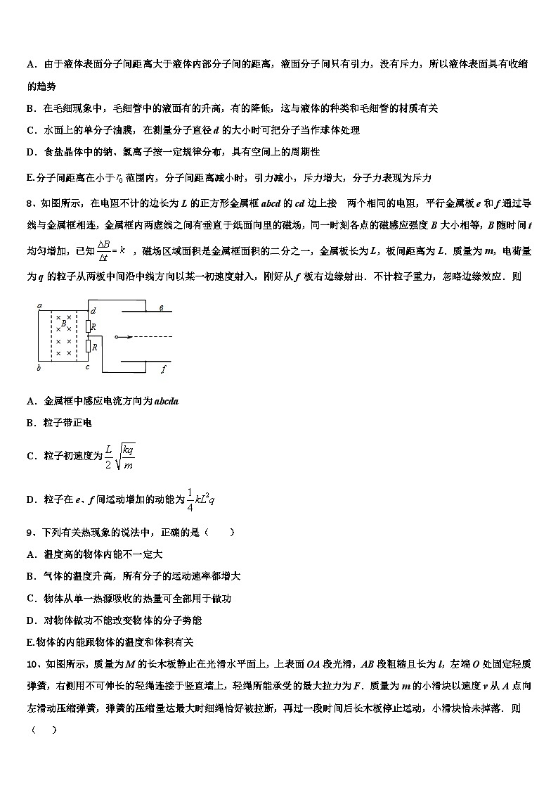 2026届北京北师特学校高考适应性考试物理试卷含解析第3页
