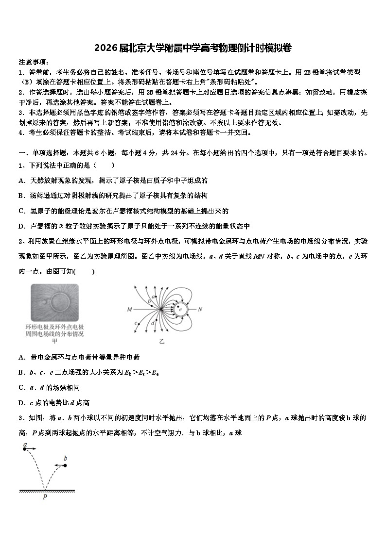 2026届北京大学附属中学高考物理倒计时模拟卷含解析第1页
