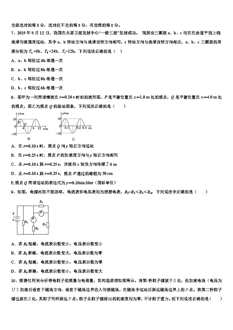 2026届宝坻区第一中学高三第二次模拟考试物理试卷含解析第3页