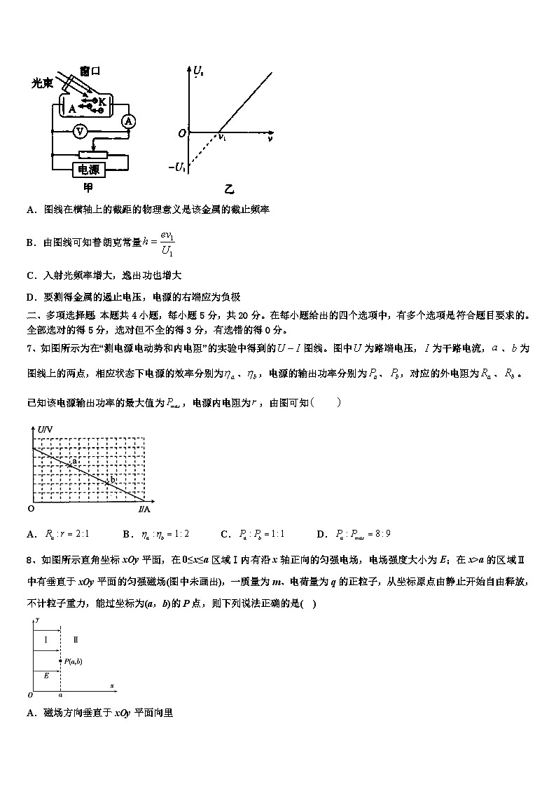 2026届北京市海淀区中关村中学高考物理四模试卷含解析第3页