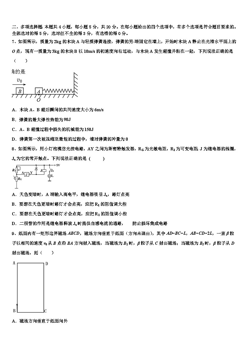 2026届北京市海淀区北方交大附中高考适应性考试物理试卷含解析第3页