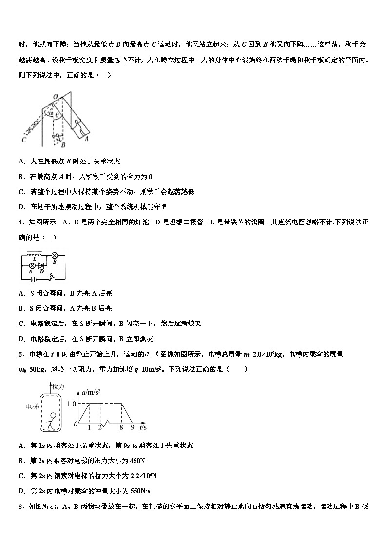 2026届北京市东城区普通校高三（最后冲刺）物理试卷含解析第2页