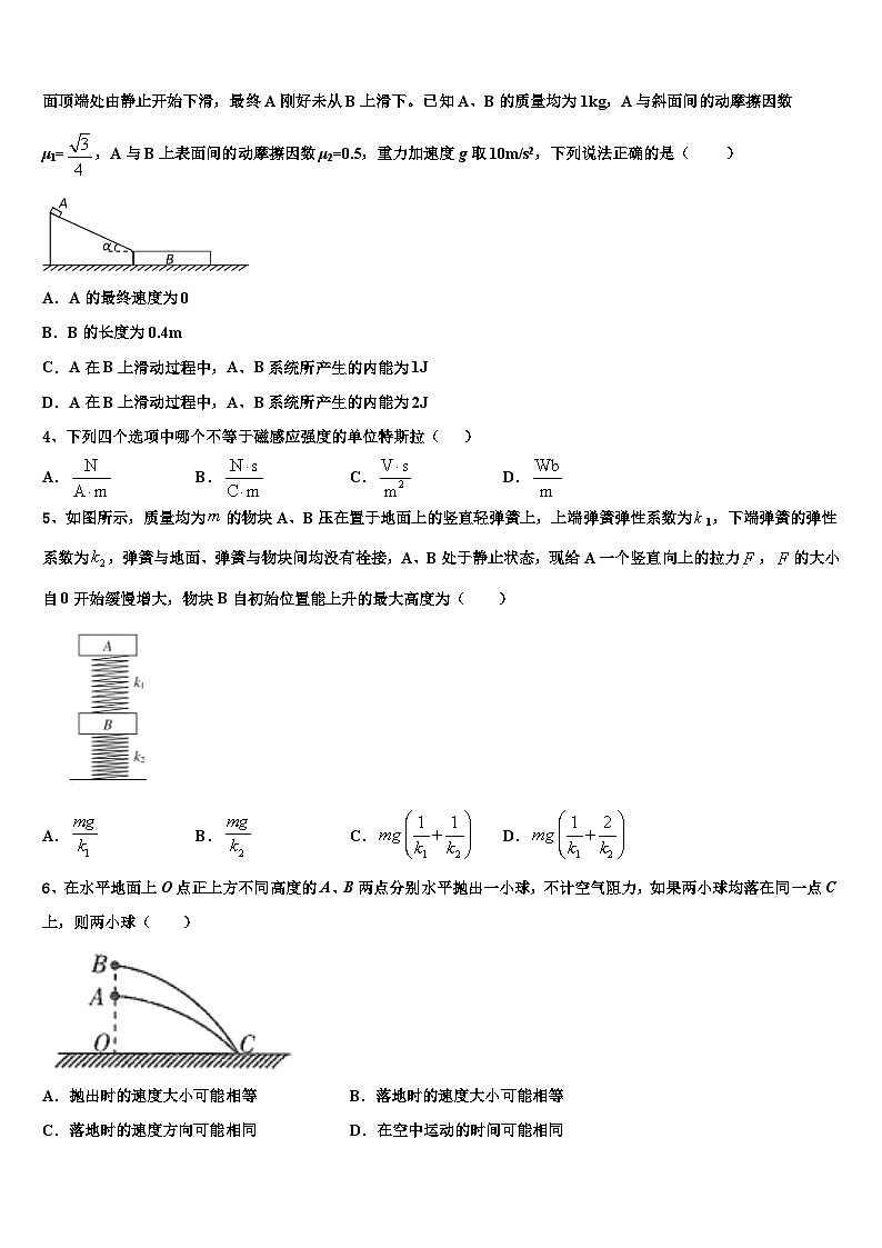 2026届东北三省四市教研协作体高三下第一次测试物理试题含解析第2页