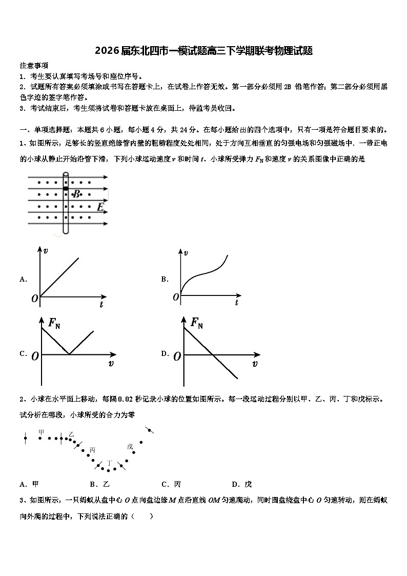 2026届东北四市一模试题高三下学期联考物理试题含解析第1页