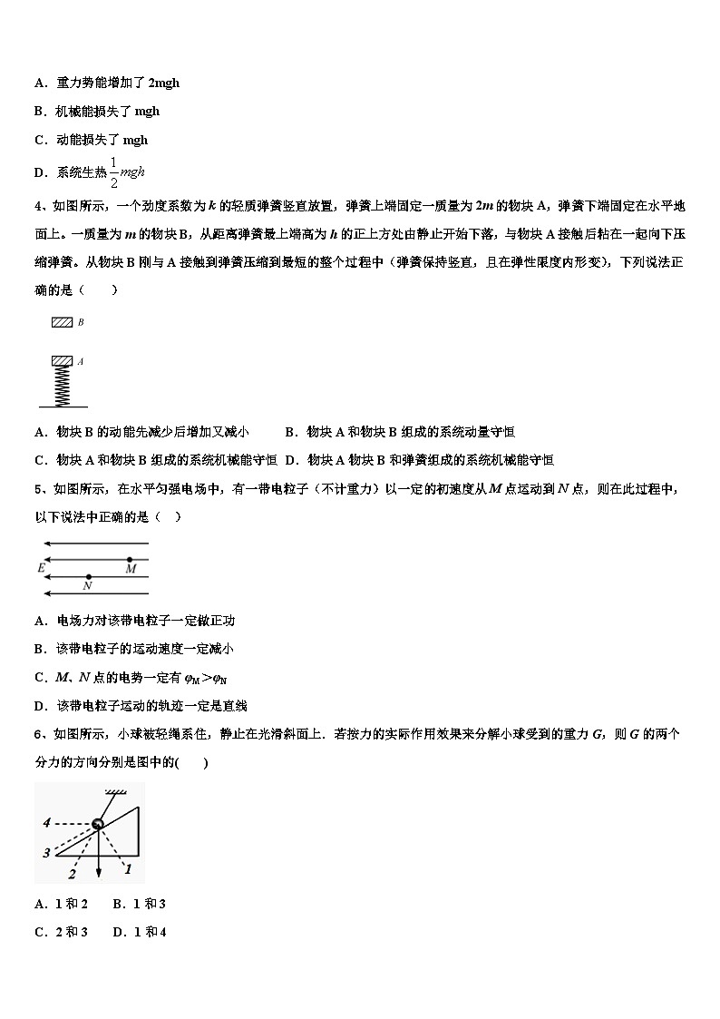 2026届福建省福州教育学院附属第二中学高三下学期联合考试物理试题含解析第2页