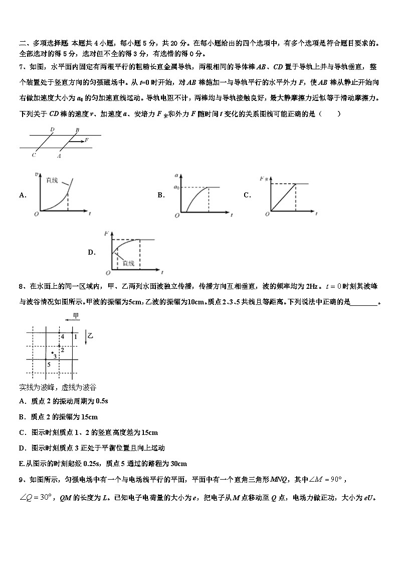 2026届福建省福州市第三中学高三下第一次测试物理试题含解析第3页