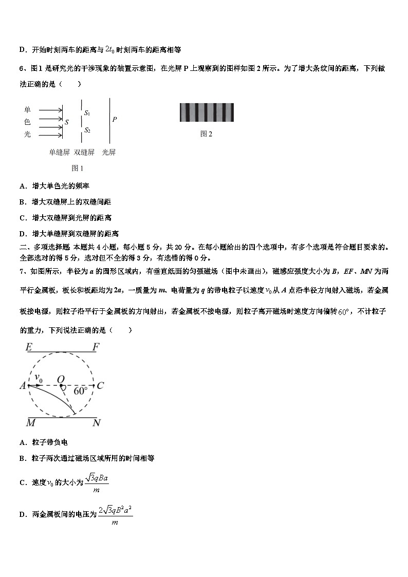 2026届福建省莆田市高中毕业班高三下第一次测试物理试题含解析第3页