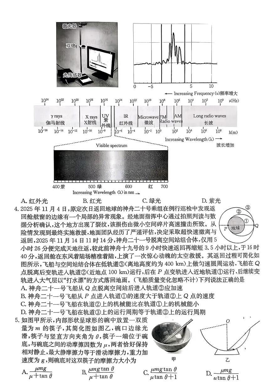 物理试卷-2026届湖南金太阳高三一月联考第2页
