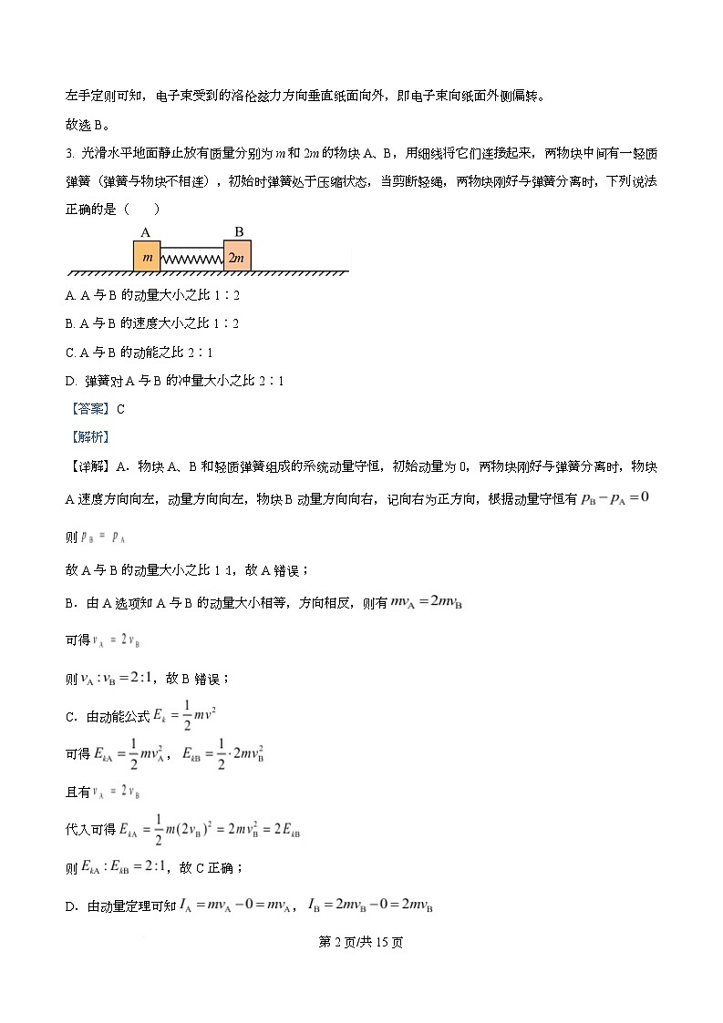 湖北省鄂东南省级示范高中教育教学改革联盟2025-2026学年高二上学期期中考试物理试卷 Word版含解析第2页