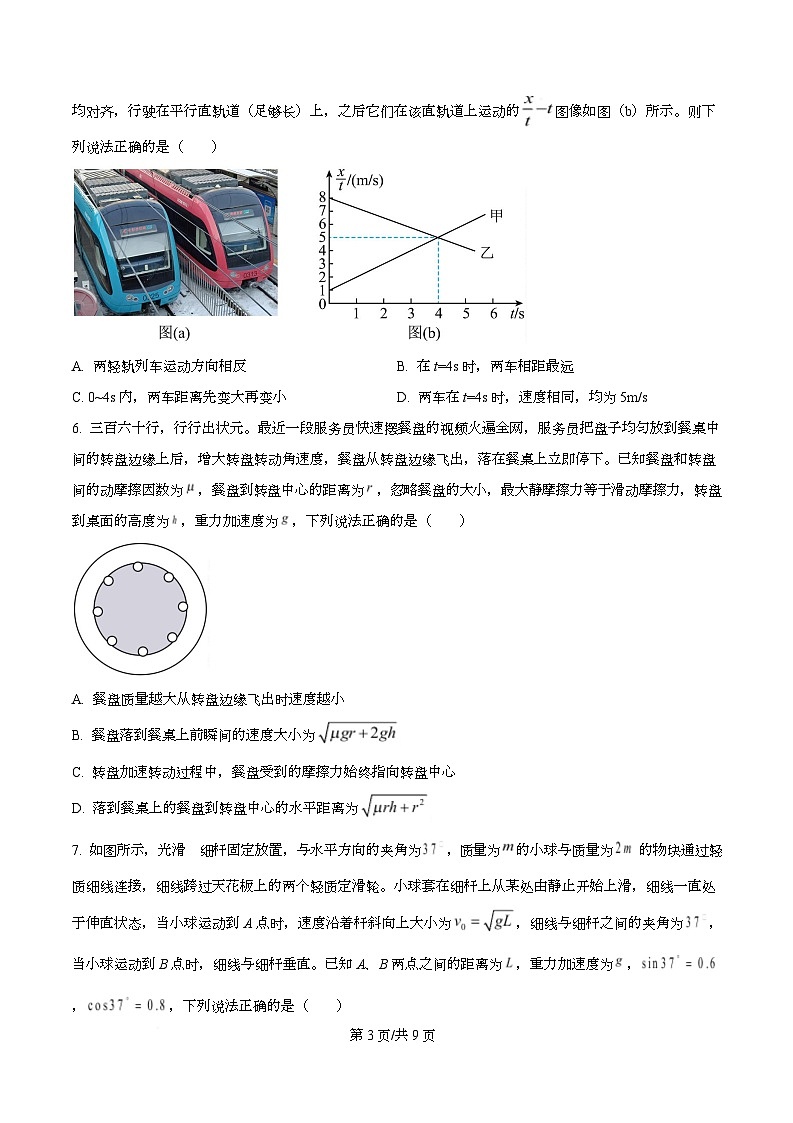 四川省2026届射洪中学高三上学期二模物理试题（原卷版）第3页