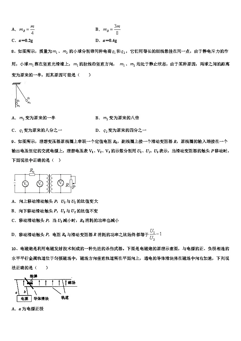 2026届福建省厦门海沧实验中学高考冲刺模拟物理试题含解析第3页