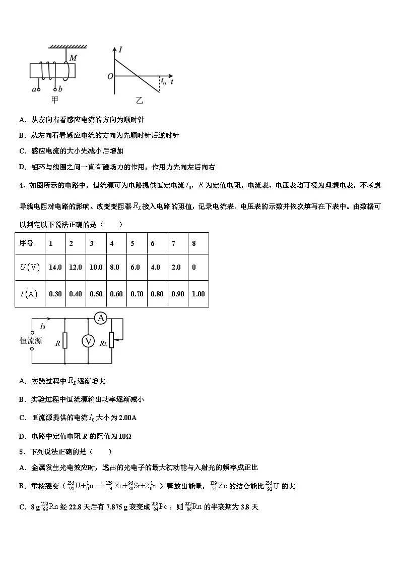 2026届福建省厦门大学附属实验中学高三适应性调研考试物理试题含解析第2页