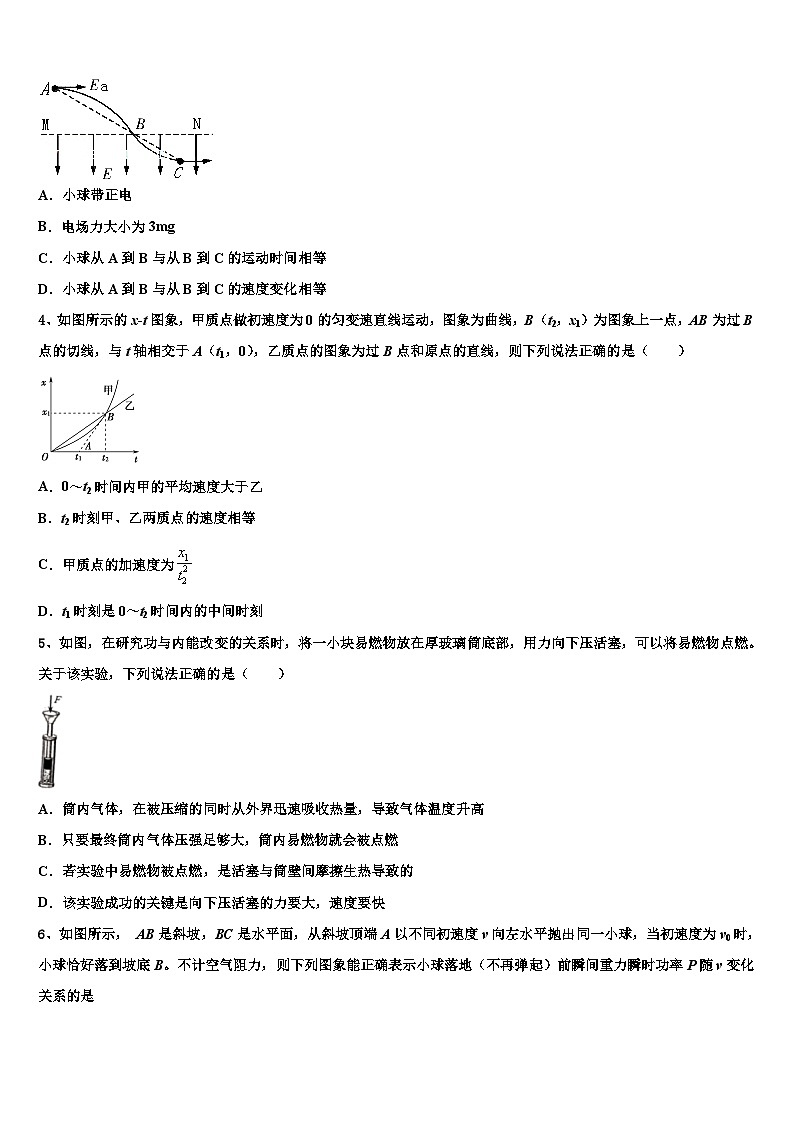 2026届福建省云霄立人学校高考物理一模试卷含解析第2页