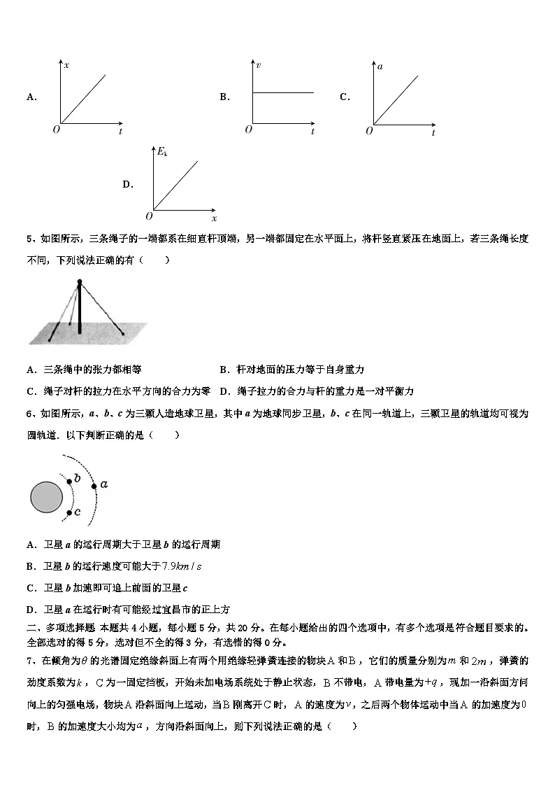 2026届福建省上杭县一中高考冲刺押题（最后一卷）物理试卷含解析第2页
