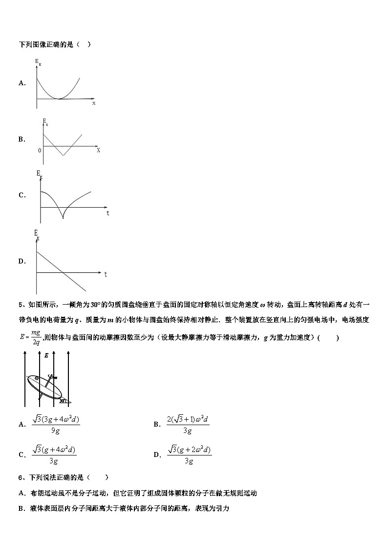 2026届福建省师范大学附属中学高考物理二模试卷含解析第2页