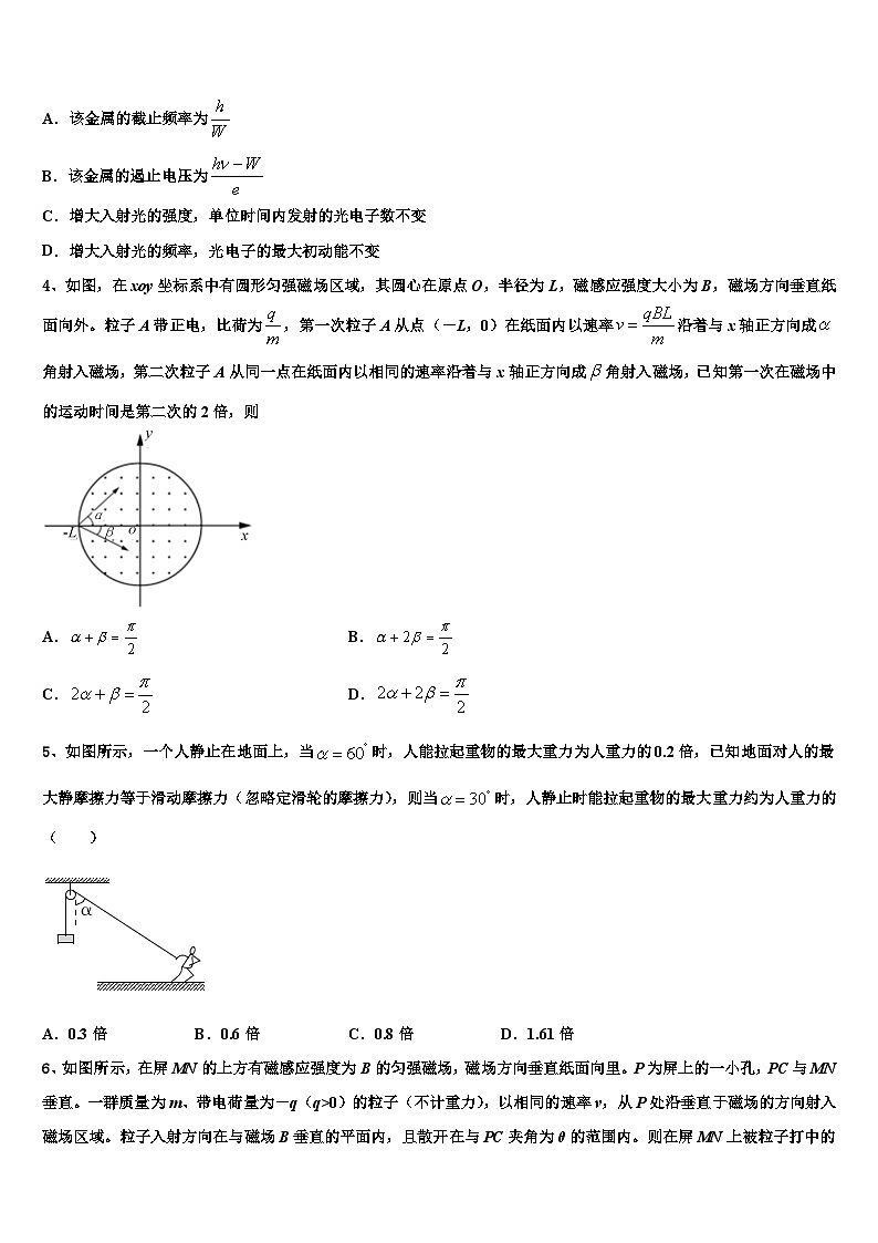 2026届福建省武平县第一中学高考临考冲刺物理试卷含解析第2页