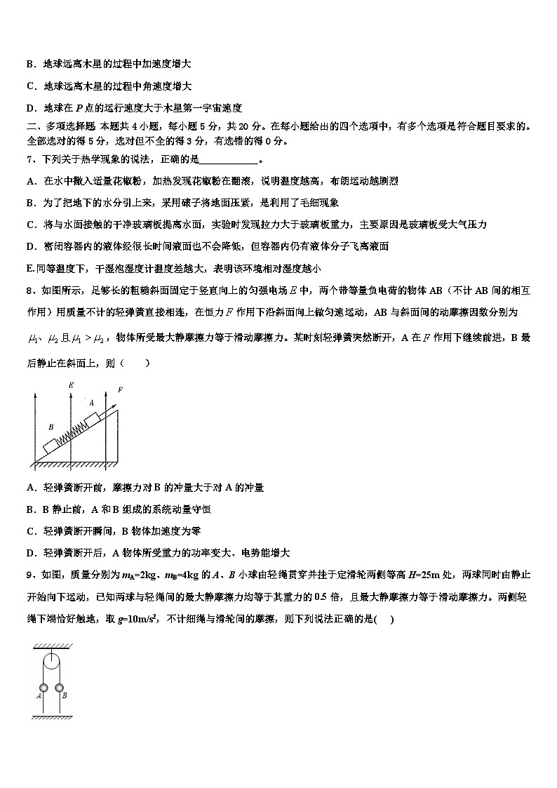 2026届福建省漳州实验中学高考仿真卷物理试卷含解析第3页