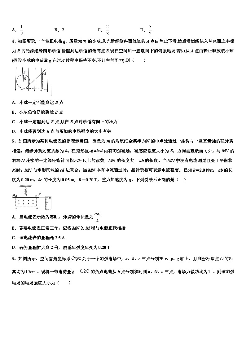 2026届福建省漳州一中高三（最后冲刺）物理试卷含解析第2页
