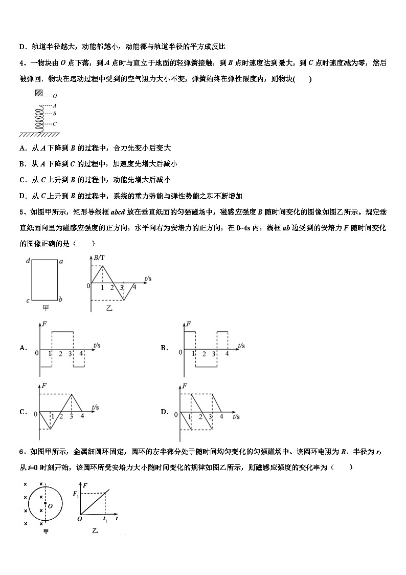 2026届甘肃省平凉市重点中学高考冲刺押题（最后一卷）物理试卷含解析第2页