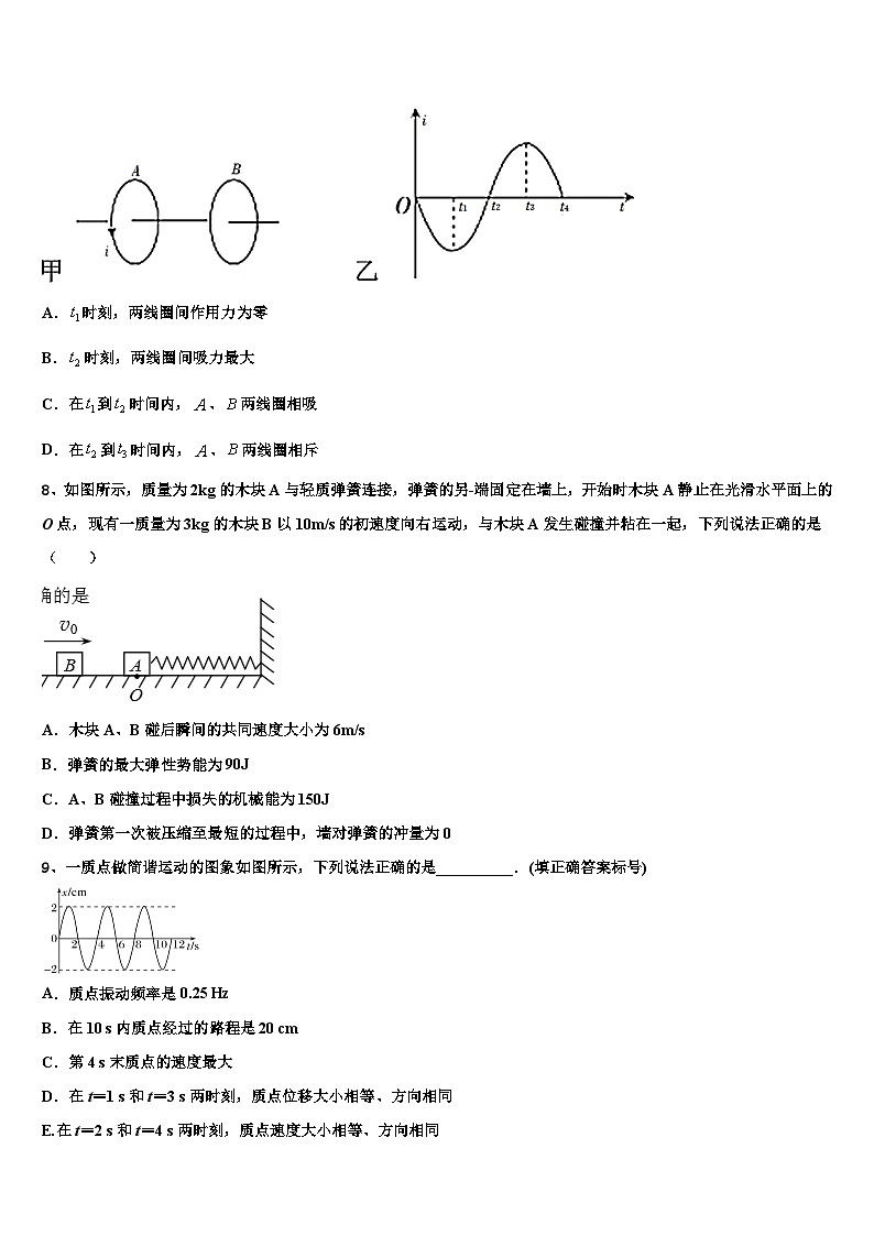 2026届甘肃省庆阳市第二中学高三第二次联考物理试卷含解析第3页