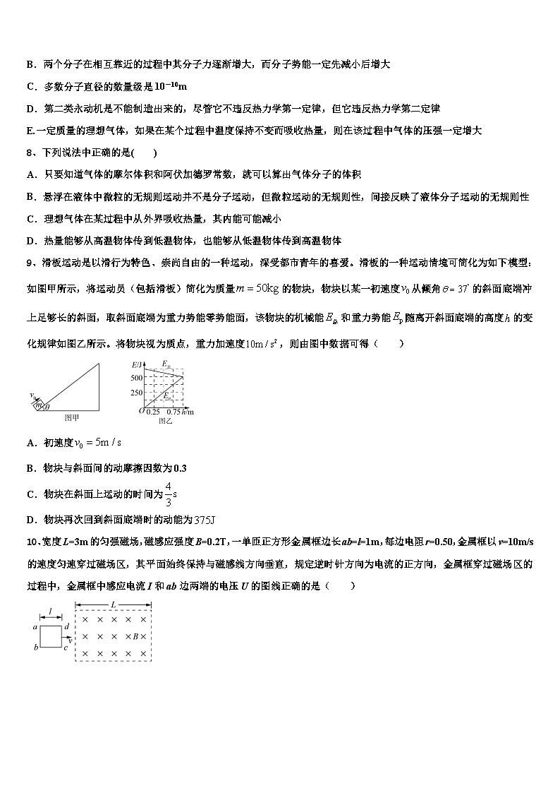 2026届甘肃省靖远县四中高三第三次测评物理试卷含解析第3页