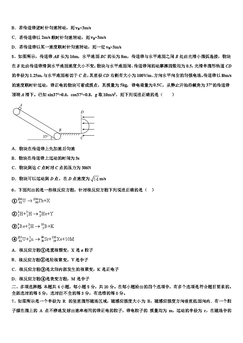 2026届福建省长汀一中等六校高三冲刺模拟物理试卷含解析第2页