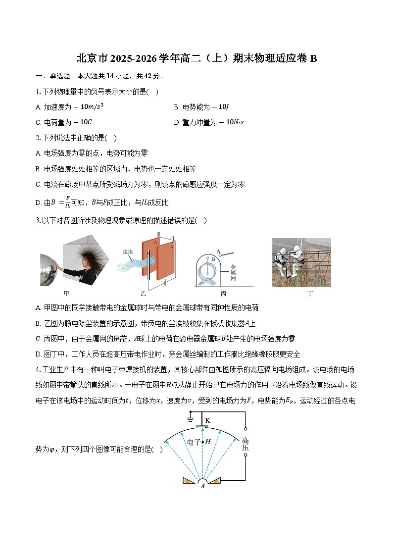 2025-2026学年北京市高二（上）期末物理适应卷B第1页