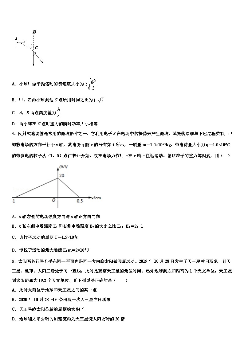 2026届甘肃省天水市秦安县高考适应性考试物理试卷含解析第2页