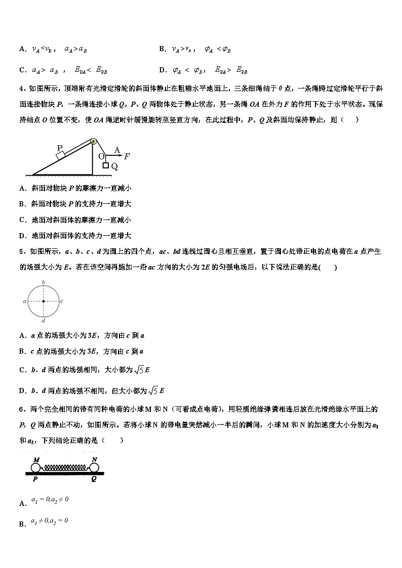 2026届广东省华附、省实、深中、广雅四校高考仿真卷物理试卷含解析第2页
