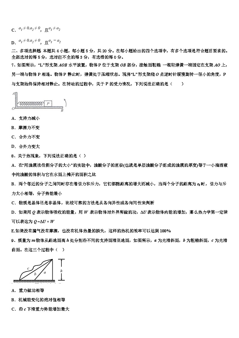 2026届广东省华附、省实、深中、广雅四校高考仿真卷物理试卷含解析第3页