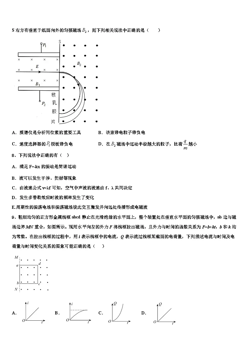2026届广东省广州仲元中学高三下学期一模考试物理试题含解析第3页