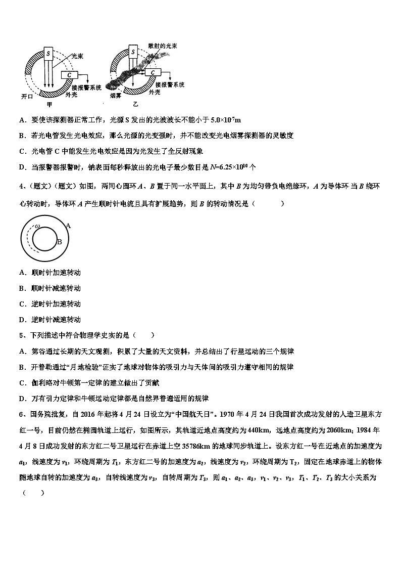 2026届广东省揭阳市惠来一中高考压轴卷物理试卷含解析第2页