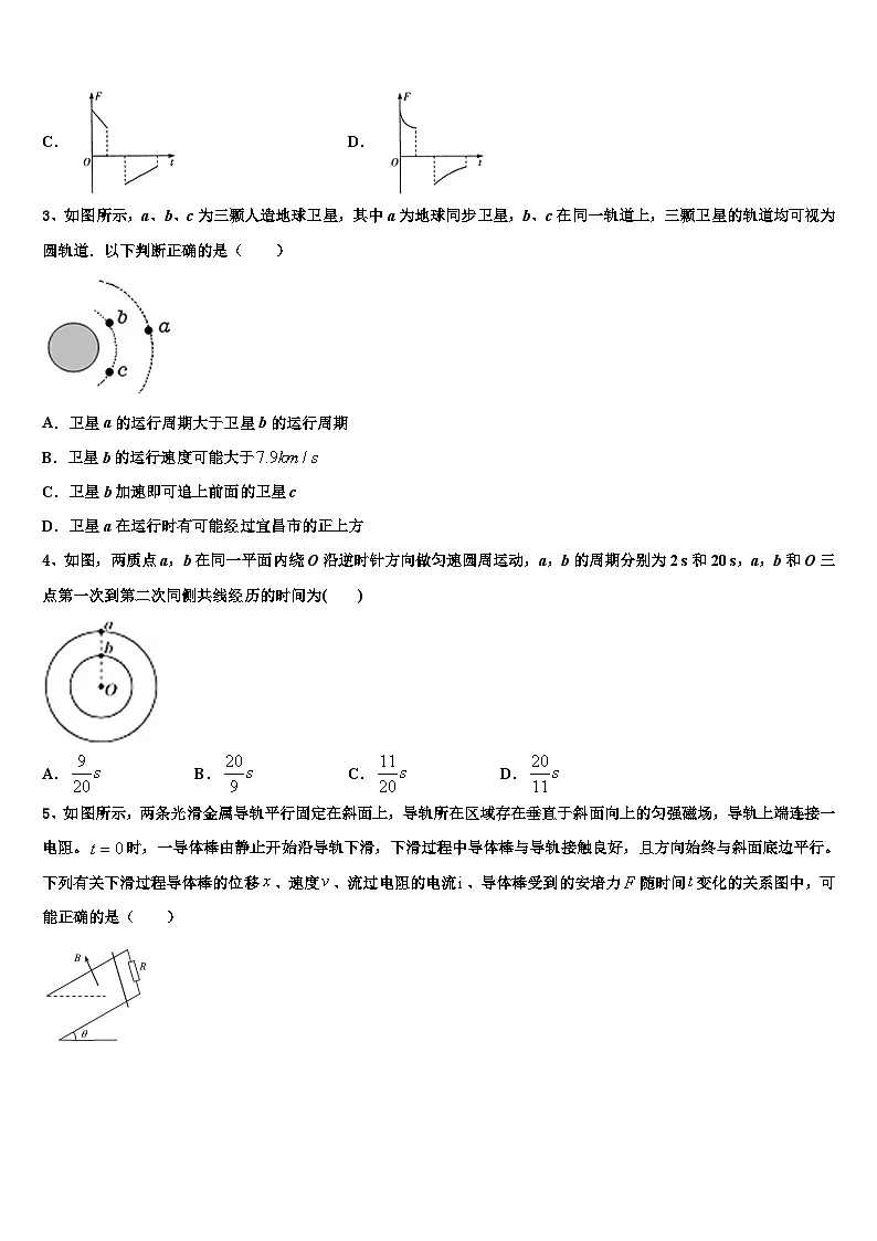2026届广东省揭阳市一中等三校高考仿真卷物理试题含解析第2页