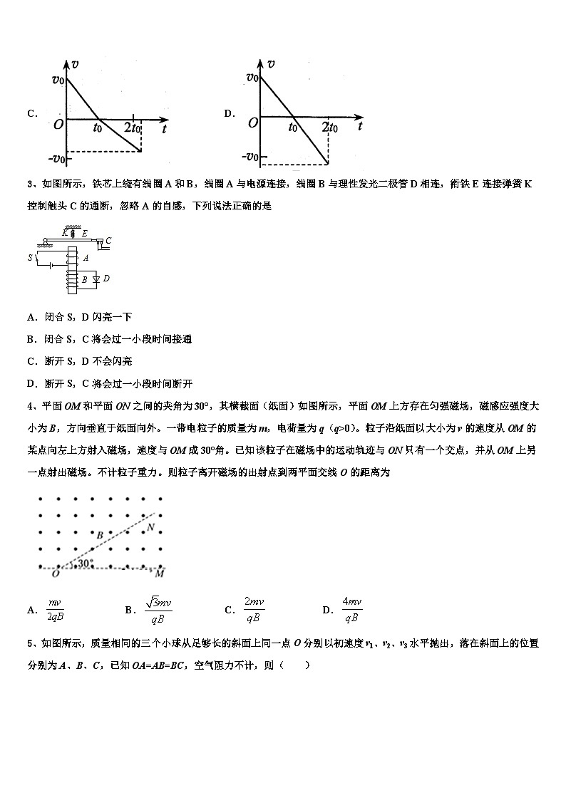 2026届广东省揭阳市重点中学高考适应性考试物理试卷含解析第2页