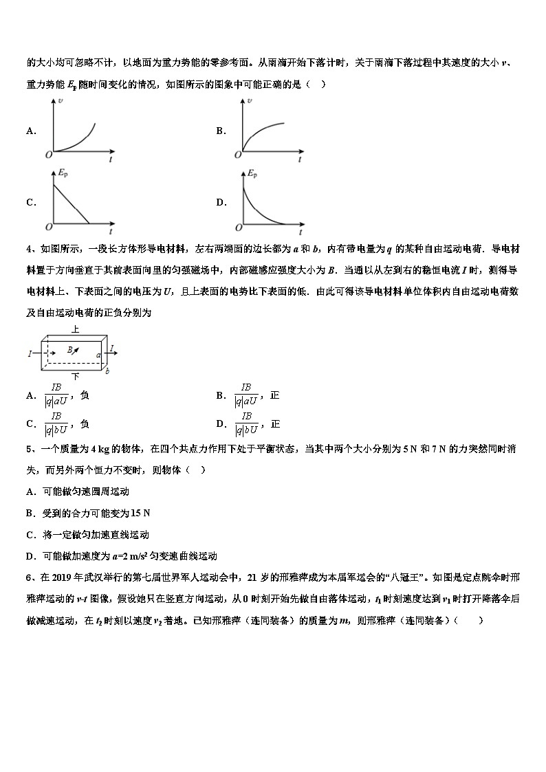 2026届广东省茂名市高州市石鼓中学高考适应性考试物理试卷含解析第2页