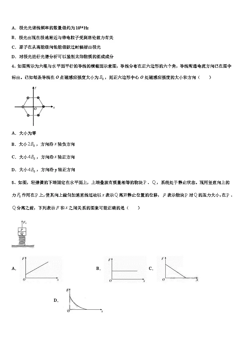 2026届广东省珠海市第二中学高考冲刺物理模拟试题含解析第2页
