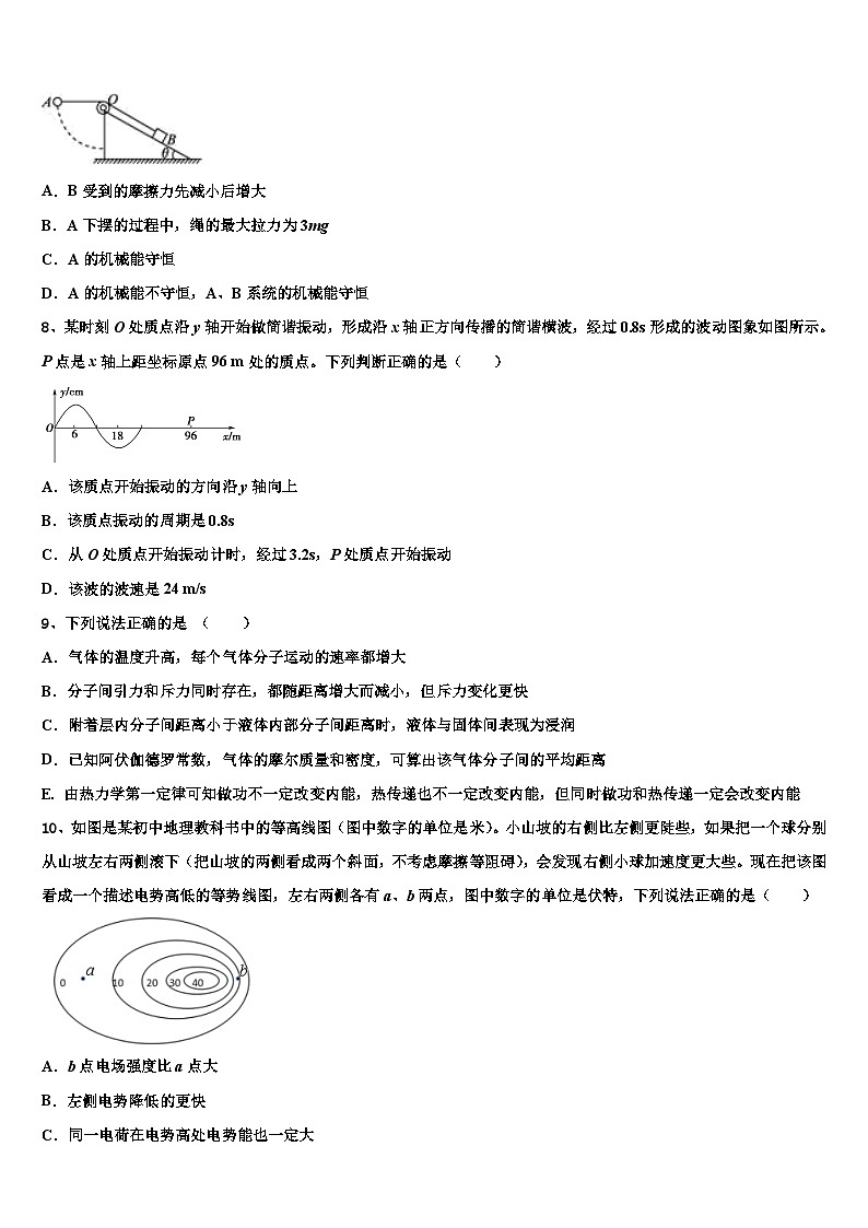 2026届广东省遂溪县第一中学高三第二次调研物理试卷含解析第3页