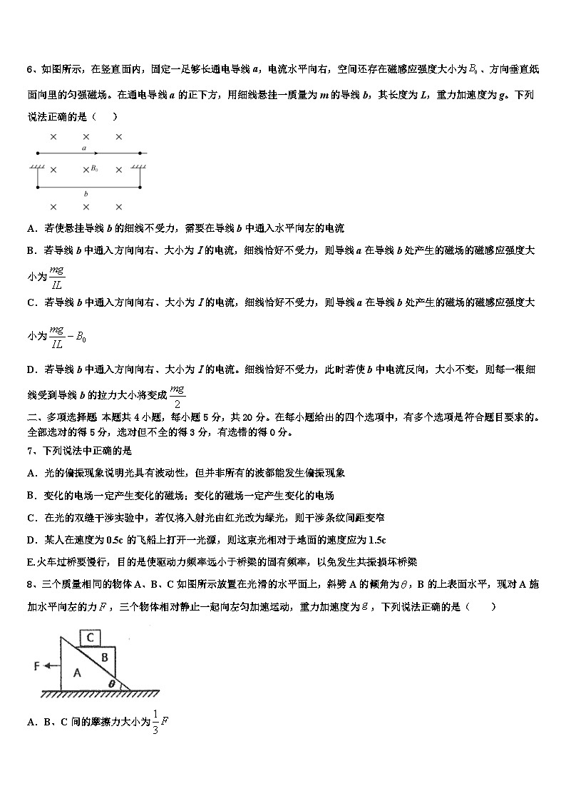 2026届广东省遂溪县第三中学高三下学期联合考试物理试题含解析第3页